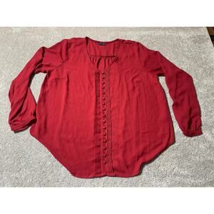 Torrid  Blouse Womens 00 Red Semi Sheer